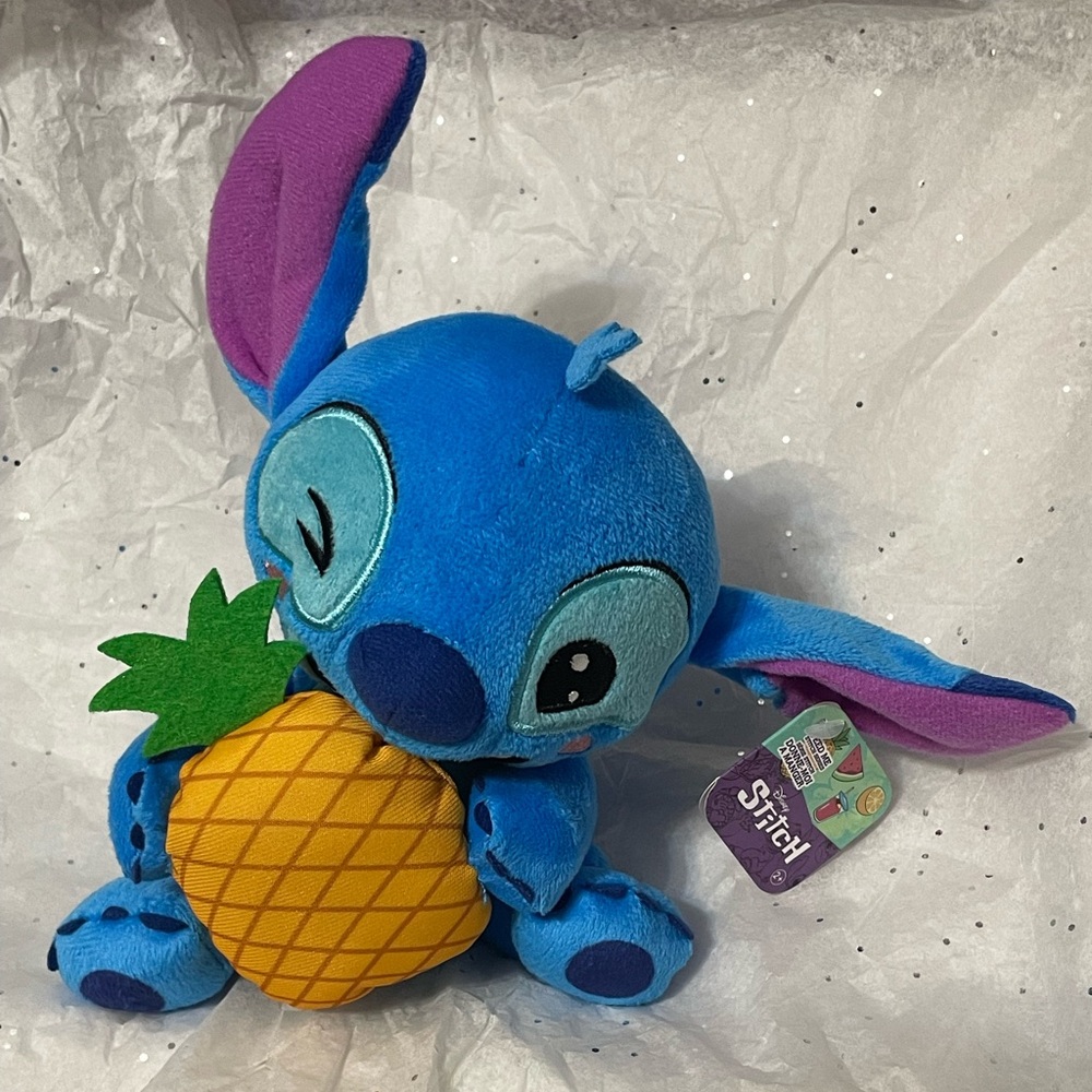 Disney Stitch Small Plush with Pineapple from the "Feed Me" series by Just Play